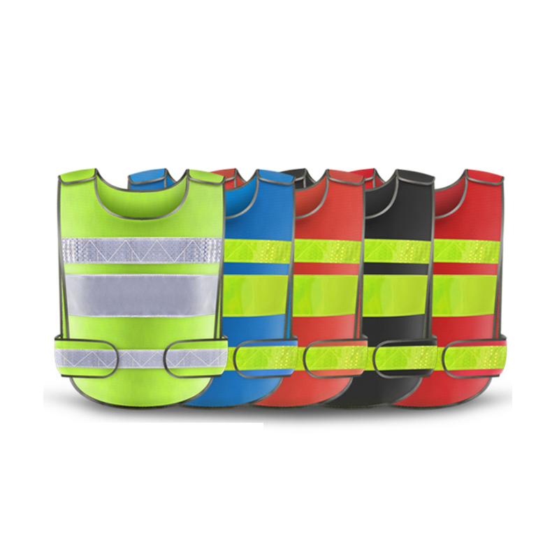 Multi-coloured reflective breathable vest